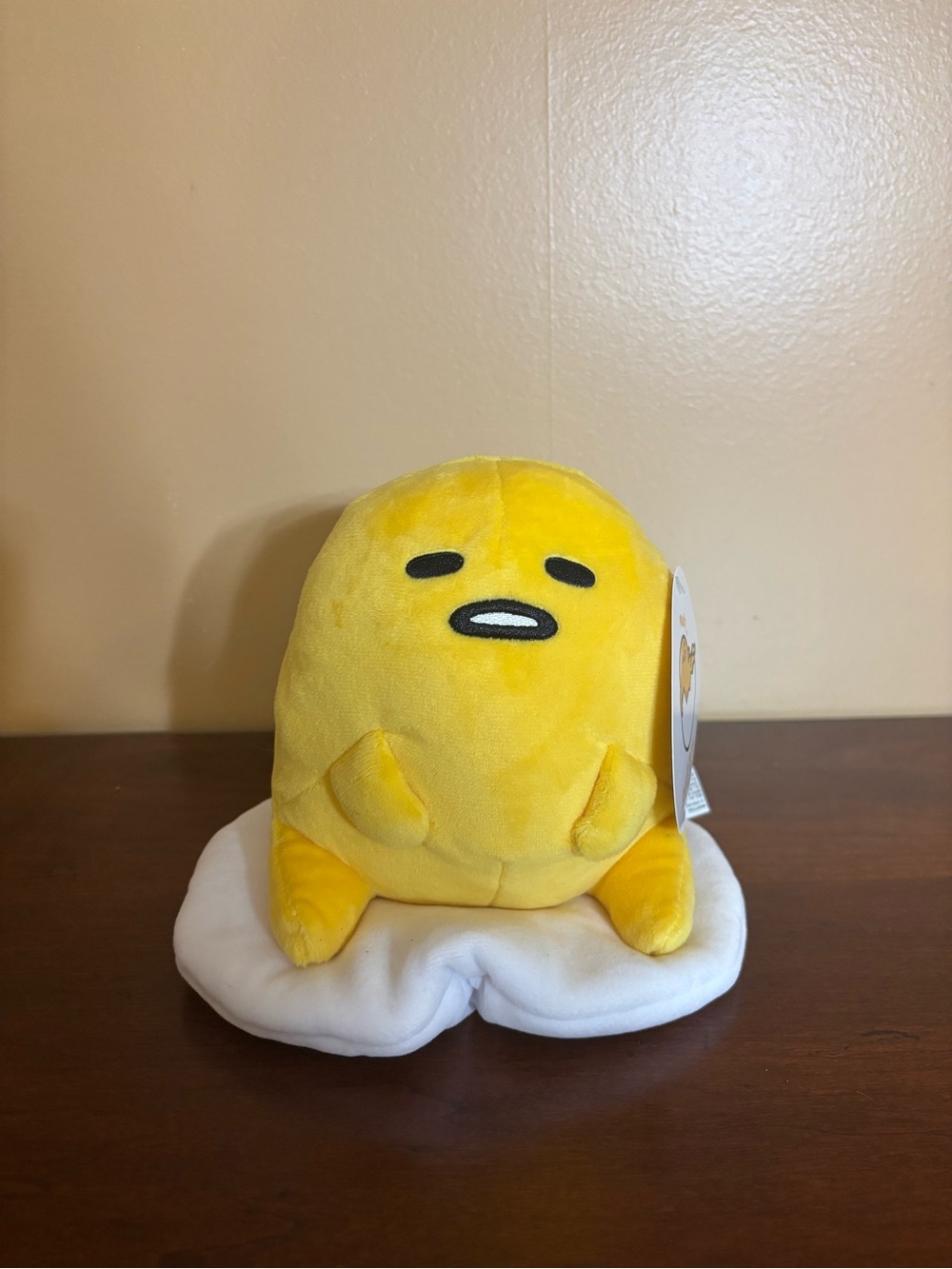 Gudetama Plush Sitting on Egg White - Yellow Plush Toy